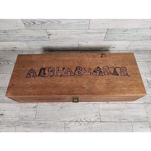 Vintage Alphabeasts Rubber Stamps Alphabet Animals Wood Box Set All Night Media - Picture 6 of 8
